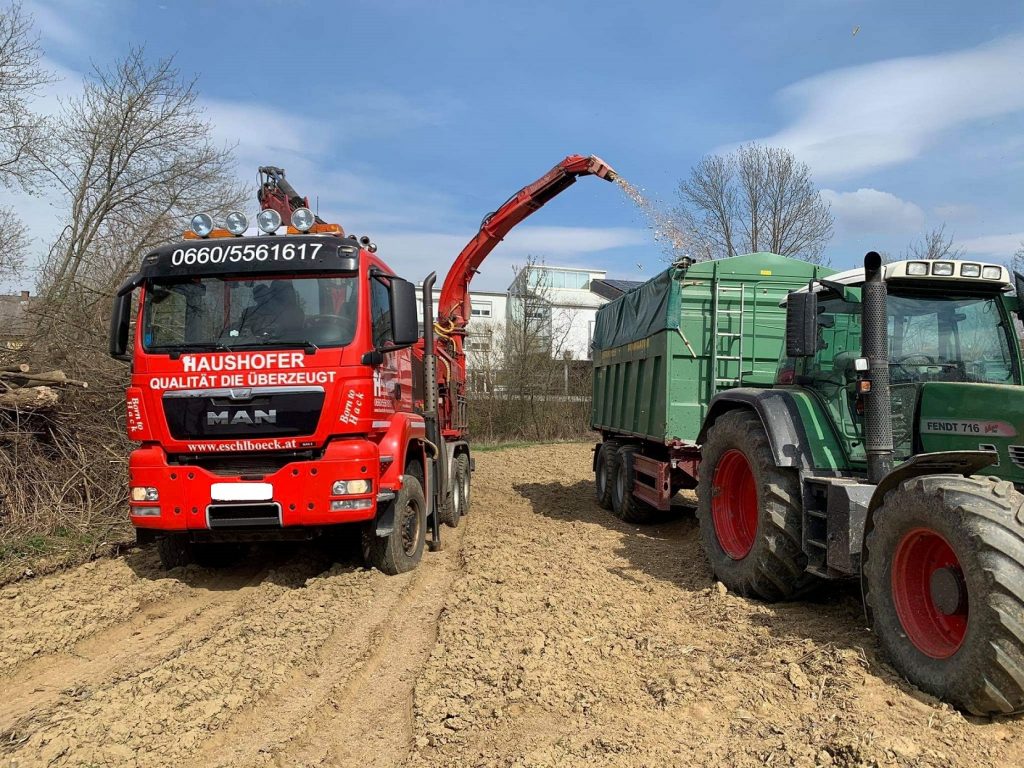 Hackschnitzelerzeugung bei einem Landwirten